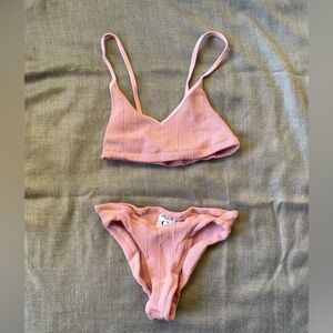 Hunza G pink stripe bikini